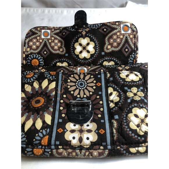 Vera Bradley Organizer Travel Wallet Brown Floral “9”x”5” - Picture 5 of 8